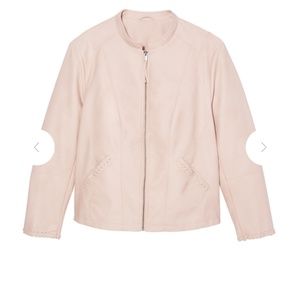 Faux pink leather jacket, never worn (but no tags)